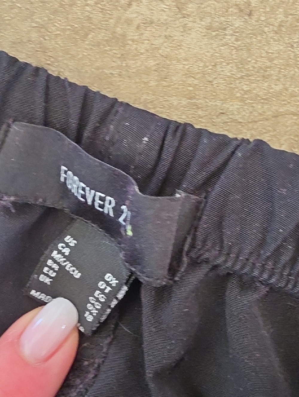 Forever 21 Ripstop Black Drawstring Track Pants - Picture 2 of 5